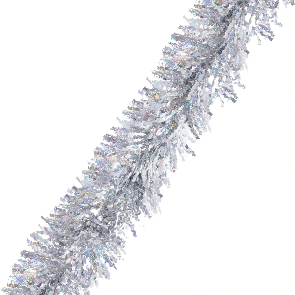Мишура 2м 15см «Голограмма волна», Серебро