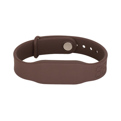 Силиконовый RFID браслет EM-Marine “PRESTIGE” КОРИЧНЕВЫЙ, с застёжкой