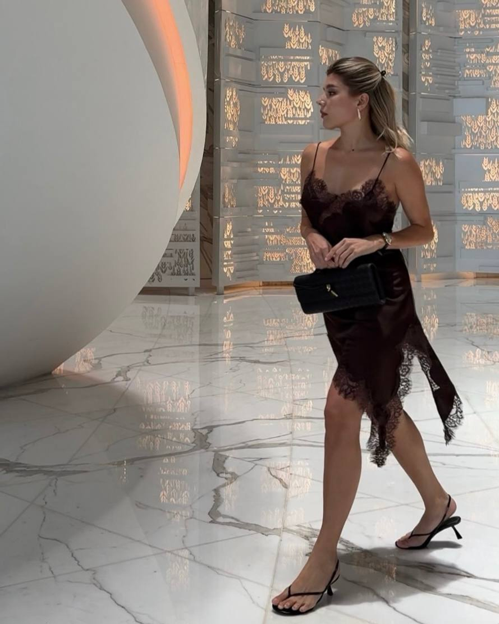 Комбинация с кружевом в стиле "зара"