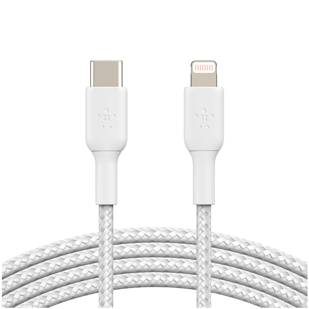 BELKIN Lightning to USB-C Cable Braided, 2M, White