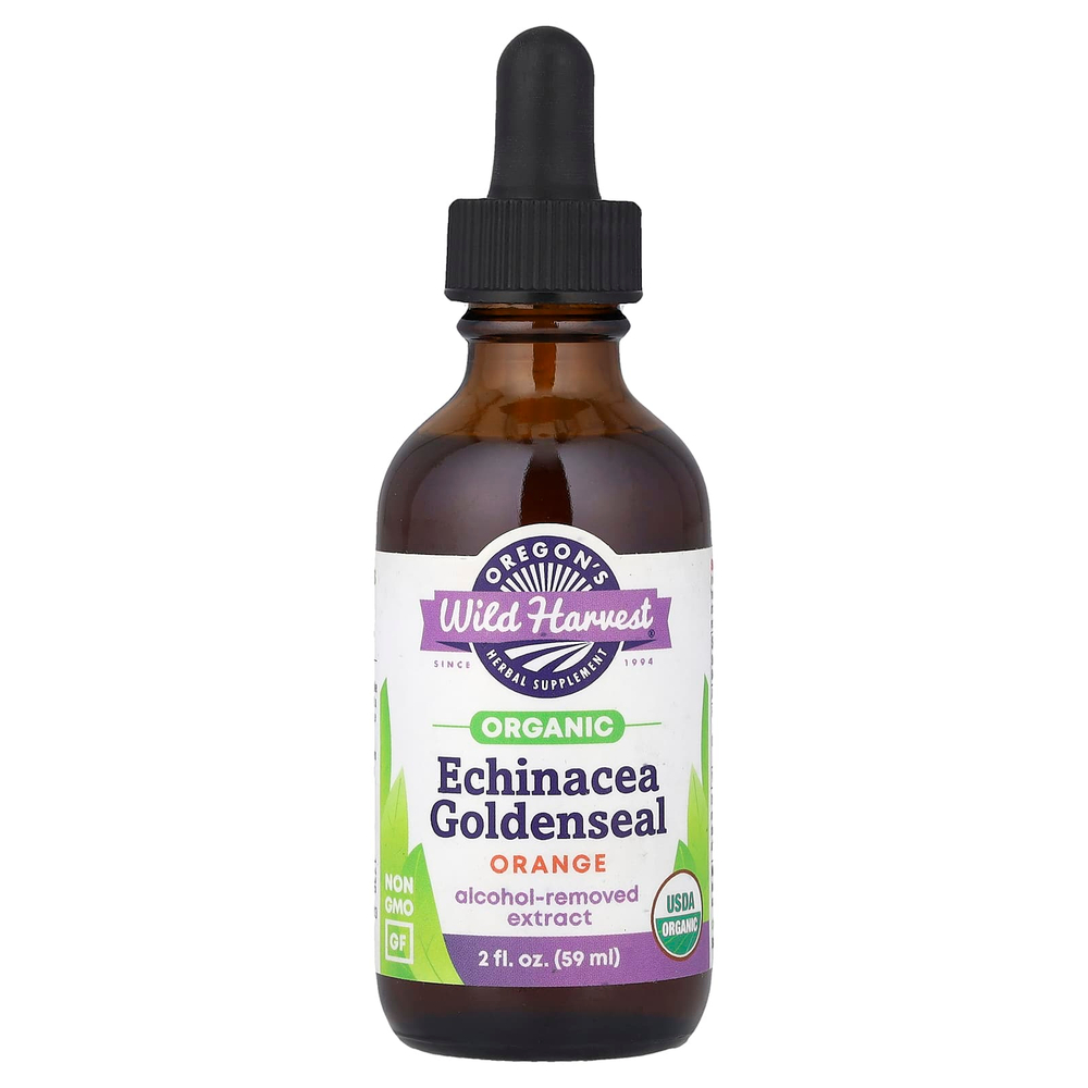 Oregon's Wild Harvest, Органическая эхинацея желтокорень, апельсин, 59 мл (2 жидк. унц.)