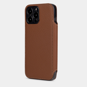 Чехол для iPhone 15 Pro Max из кожи теленка, цвета карамель