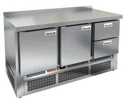 GNE 112/TN стол охл.(-2+10), 2 двери, 2 ящика, 1485х700х850мм, ниж.распол.агрегата, HICOLD RUS