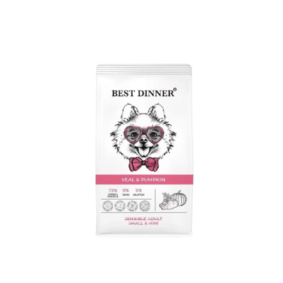 Сухой корм для собак Best Dinner Dog Adult Mini 1,5кг телятина с тыквой мелких пород