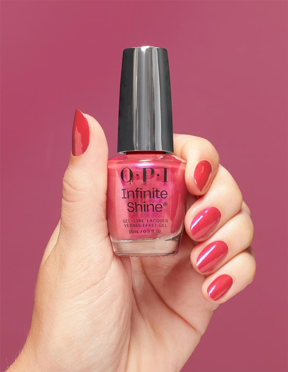 OPI Infinite Shine Silk - Лак для ногтей с гелевым эффектом Strawberry Margarita, 15 ml