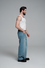 Джинсы широкие | light blue