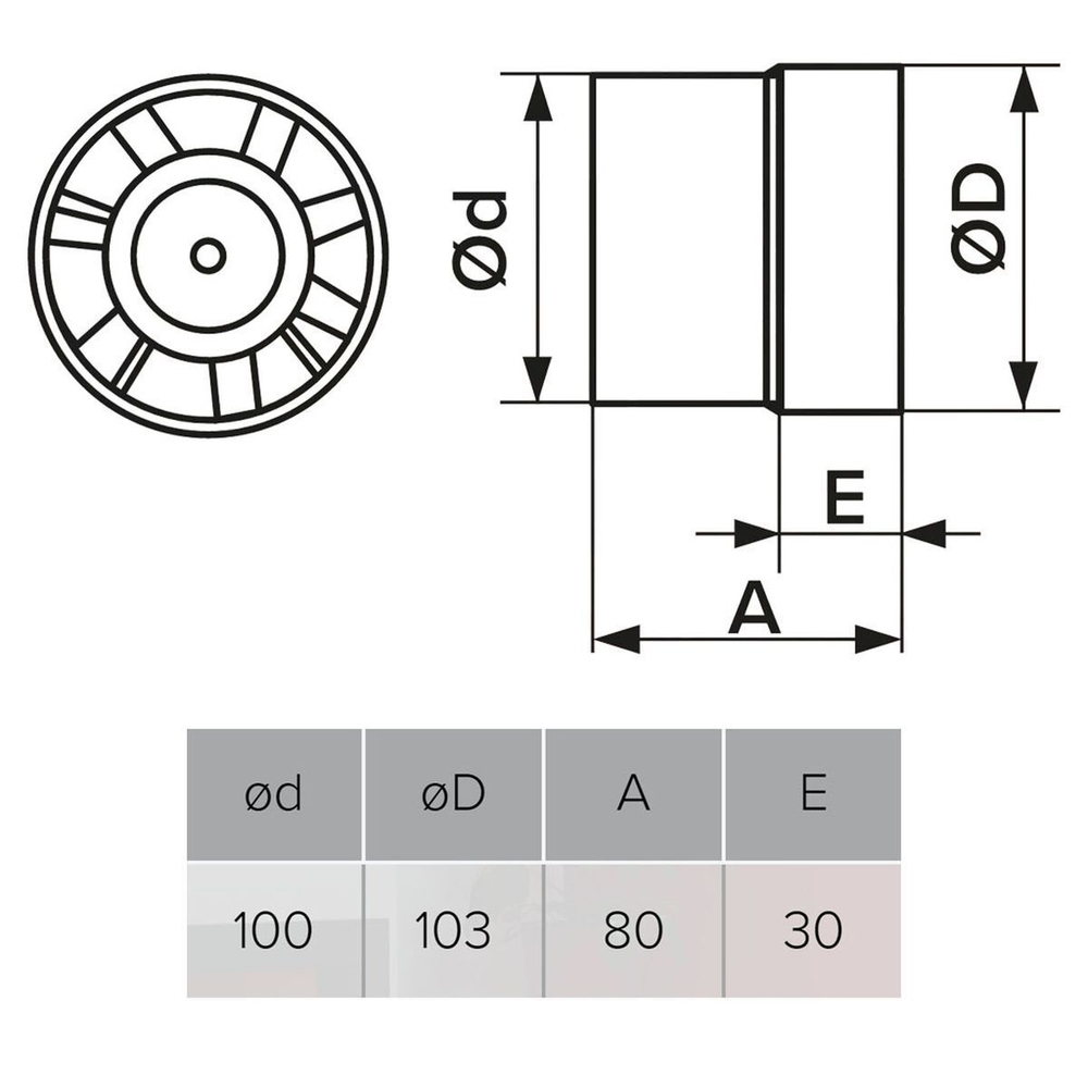 Вентилятор вытяжной канальный, Эра, d100 мм, 14 Вт, 107 м3/ч, Profit 4