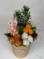 Мини букет из мыла с символом 2026 года очаровательной лошадкой Зимний букет удачи