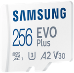 Карта памяти Samsung EVO Plus microSDXC 256 ГБ Class 10, V30, A2, UHS-I U3, R 130 МБ/с, адаптер на SD