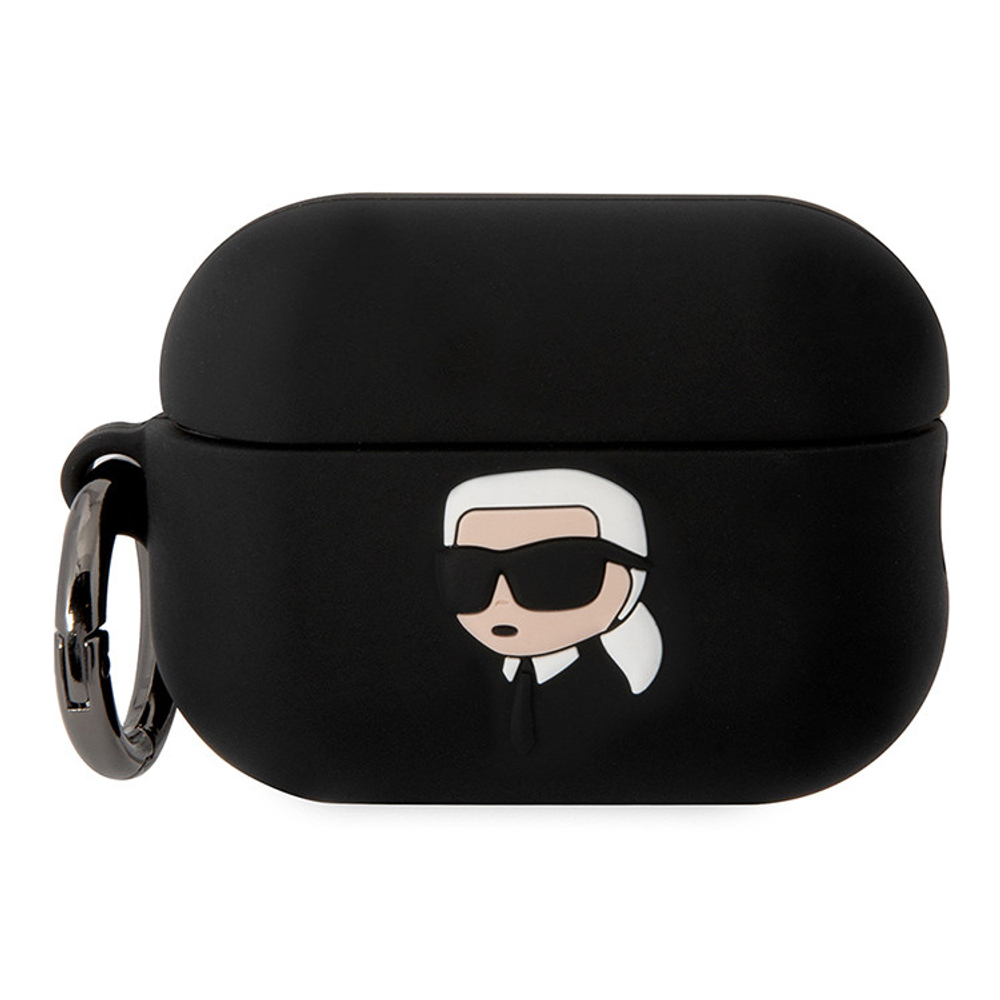 Lagerfeld для Airpods Pro 2 чехол Silicone case with ring NFT 3D Karl Black