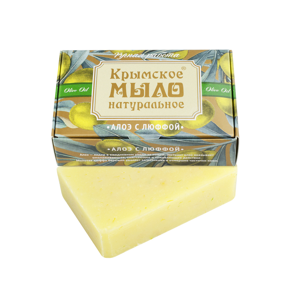 Крымское натуральное мыло на оливковом масле АЛОЭ С ЛЮФФОЙ, ТМ ДОМ ПРИРОДЫ