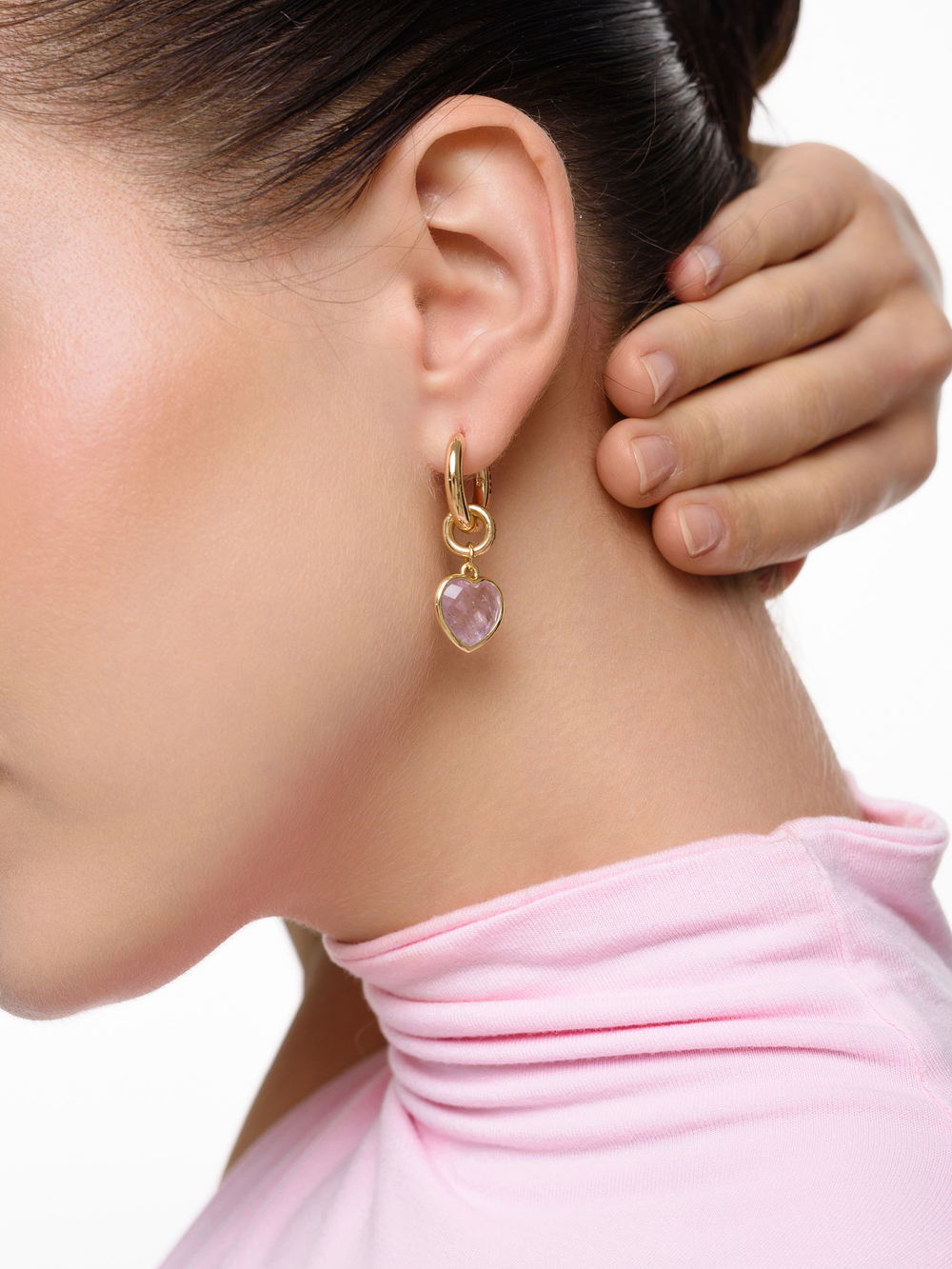 Серьги "Whale Amour" gold аметист