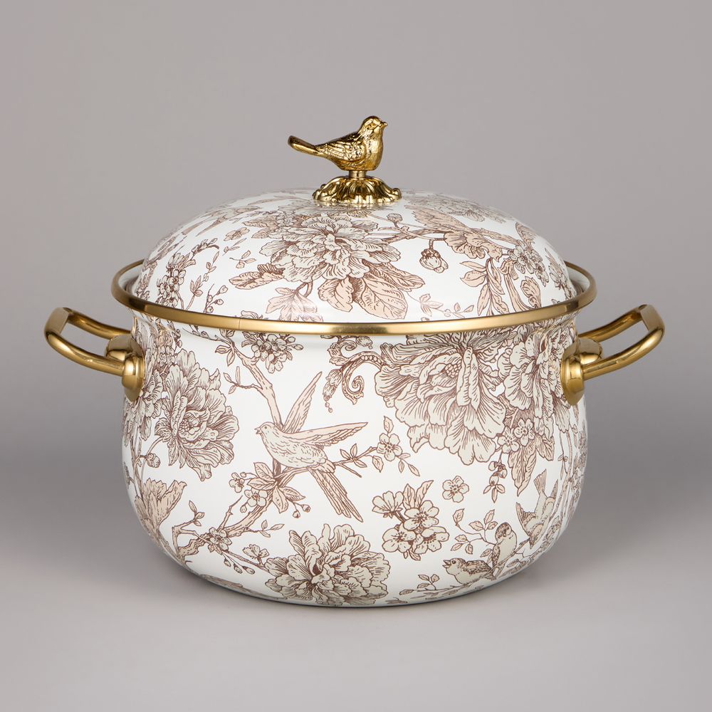 НАБОР КАСТРЮЛЬ AGNESS ЭМАЛИРОВАННЫХ СЕРИЯ "ROYAL GARDEN", 4ПР. 2,1Л И 3,8Л