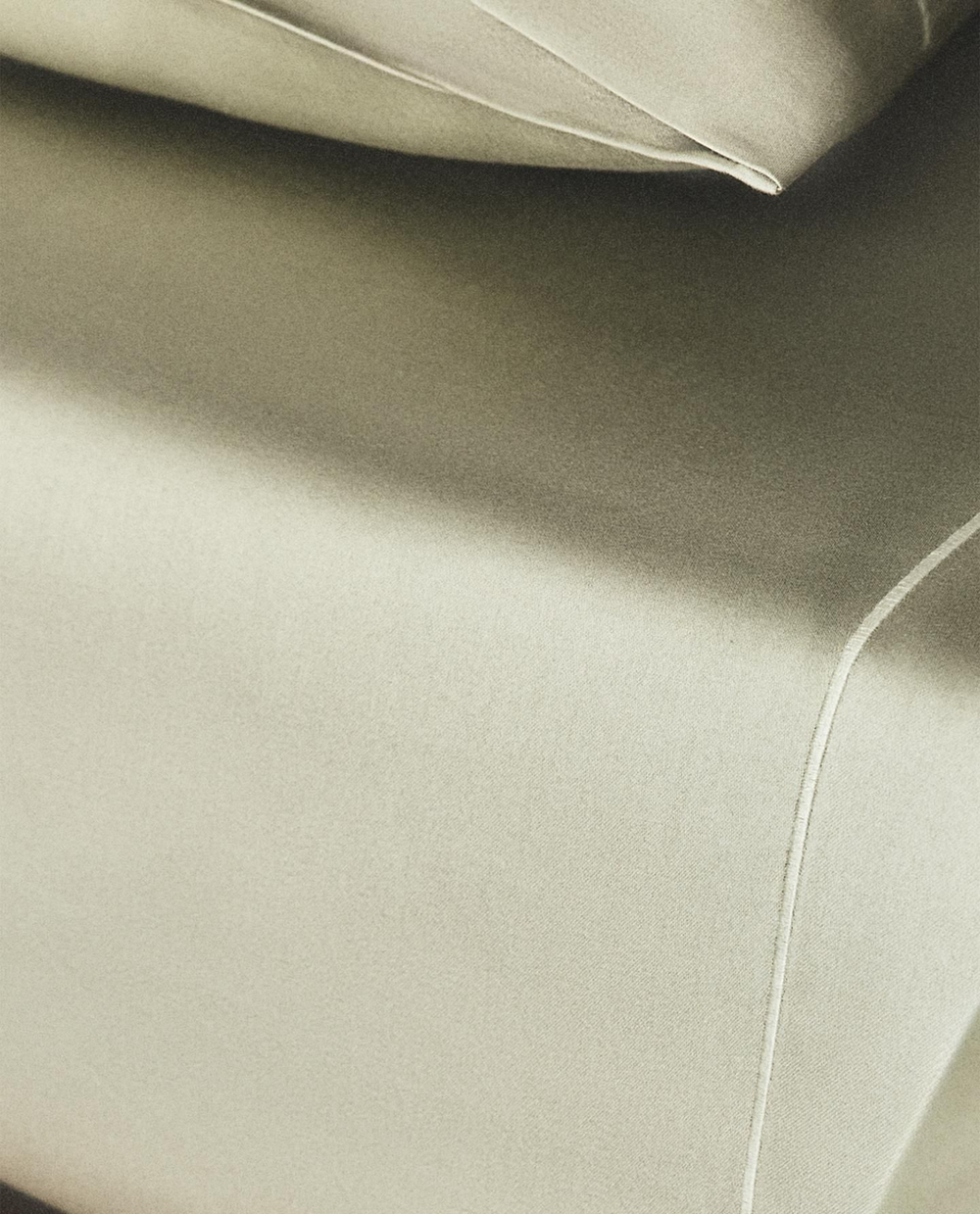 Zara Home - Простыня из сатина с подолом (300 нитей), зеленый, 210x280 см