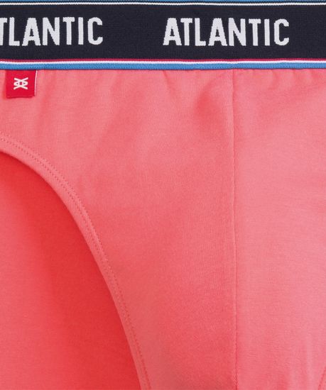 Мужские трусы (3шт) слипы спорт Atlantic 3MP-200, хлопок, темно-синий + коралловый + серый меланж