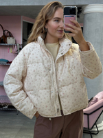 Пуховик Floral розовый