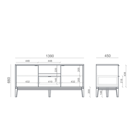 Тумба под ТВ TIMELESS TL047 с нишей