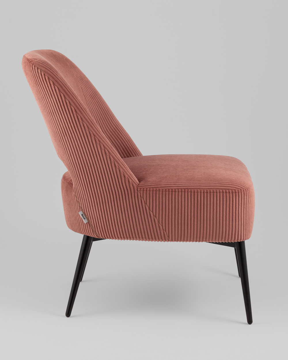 Кресло лаунж Бостон велюр рельефный коралловый