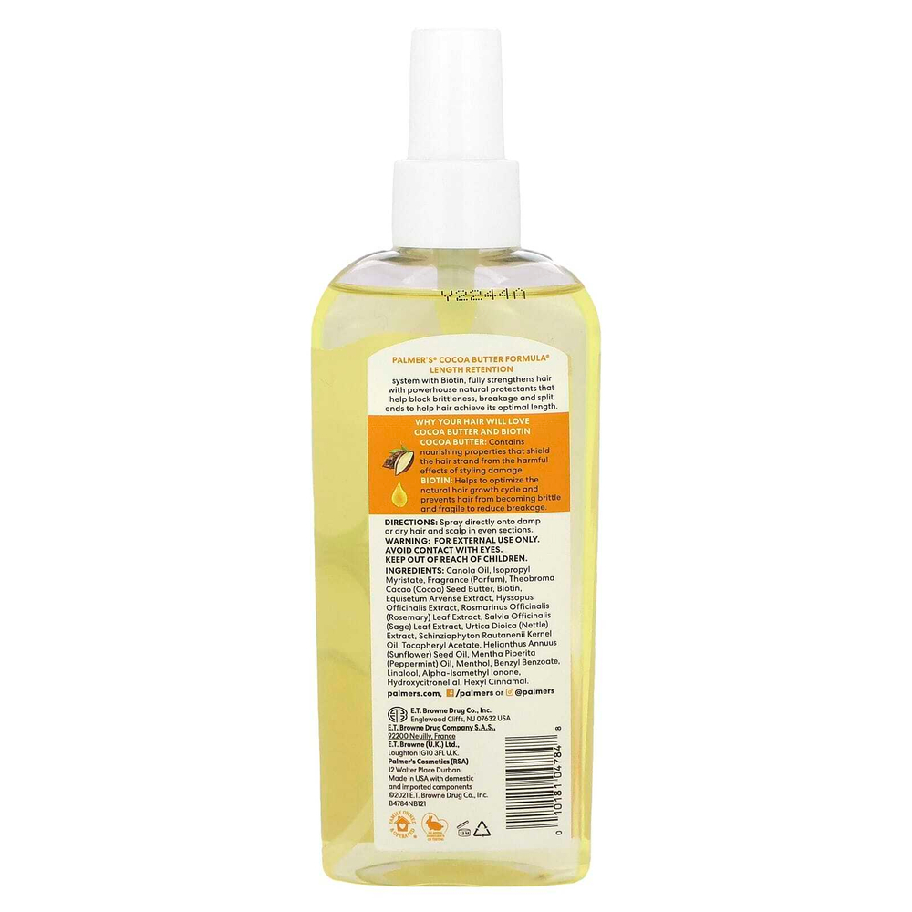 Palmer's, Формула какао-масла с витамином Е, волосы, сохраняющие длину, и масло для кожи головы, 150 мл (5,1 жидк. унц.)