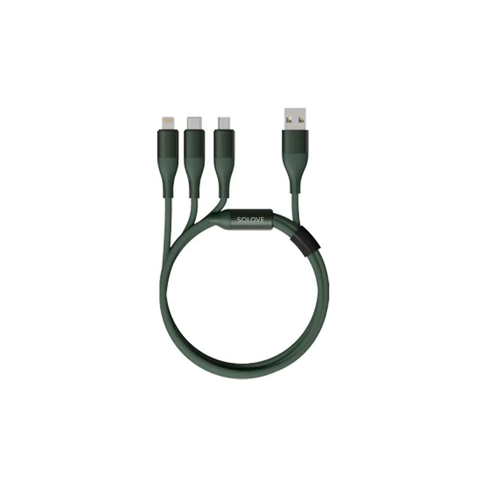 Xiaomi (Mi) Кабель 3 in 1 зарядный USB Lightning/Micro/Type-C  SOLOVE DW2