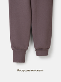 Джоггеры "Темный шоколад" с карманами утепленные