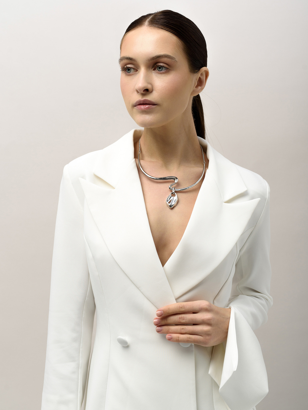 Колье "Wave drop" Silver
