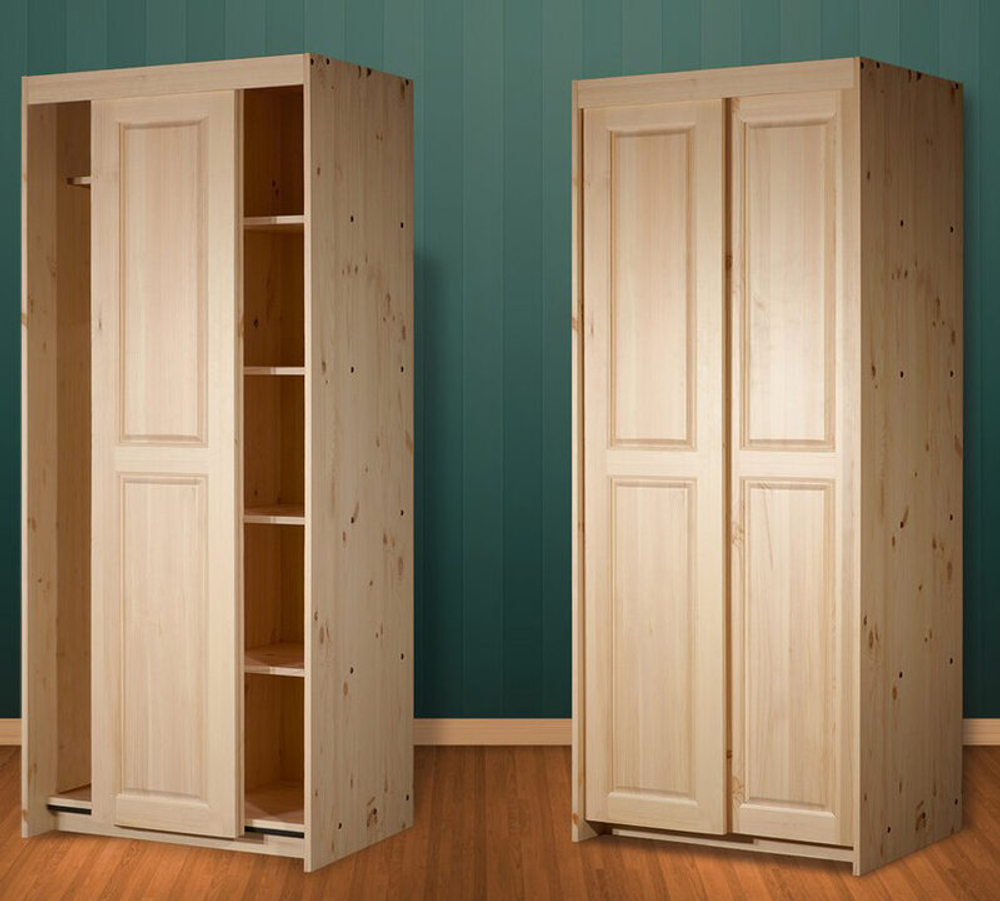 Шкаф-купе, 80x190x58, Классик, 2-створчатый, комбинированный