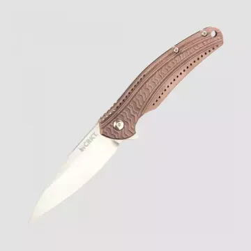 Складной нож CRKT Ripple Bronze Coating Stainless Steel Handle (IKBS Flipper) CR/K406BXP c клинком из стали Acuto 440 (Acuto+) рукоять Stainless Steel 420J2