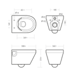 Унитаз подвесной "Novel" безободковый (сид. дюро м/лифт slim, clip up) (Sanita Luxe)