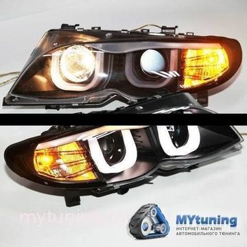 Передние фары Bmw 3 E46 3D black
