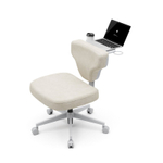 Кресло гибридной посадки FoxGear SHORTZ Fabric, размер 2 (с ноутбучным столиком), светло-серый (FG-SHORTZ-F2-OW)