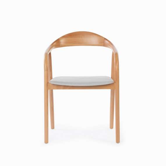 Стул с подлокотниками Esse Soft, бук, светло-серое сиденье