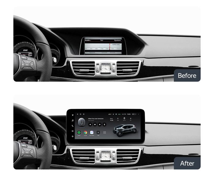 Магнитола для Mercedes-Benz E-класс W212 (седан) 2009-2015 - Canbox H-Line 0680 монитор 12.3" QLED в стиле MERCEDES на Android 10, Быстрая, ТОП-процессор, CarPlay, 4G SIM-слот
