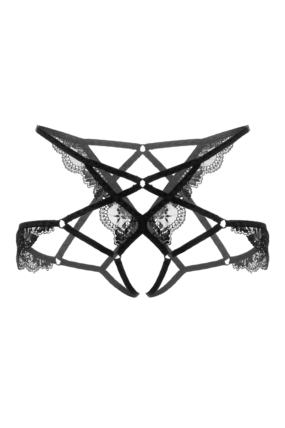 Эротические трусики-стрепы Erolanta Noah черные 42-44