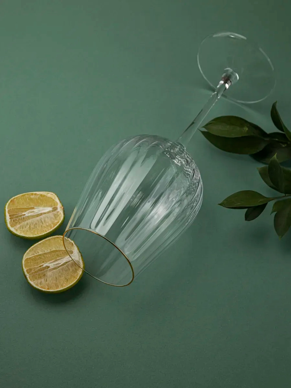 Набор бокалов для вина, 600 мл, 2 шт. с золотой каймой