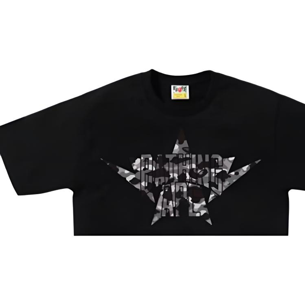 A Bathing Ape 1st Camo Twin Sta Nyc Tee черный серый