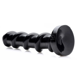 Черный стимулятор с винтовой конструкцией Mighty Screw - 24,1 см.