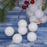 Новогодние шары 4 см (набор 24 шт) «Глянец», белый