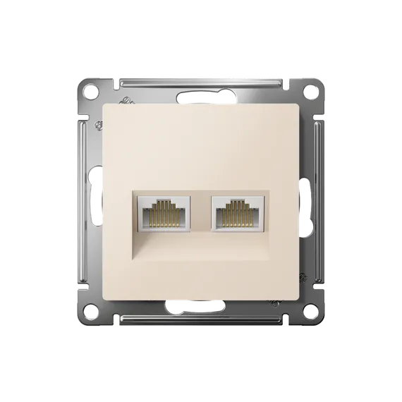 Розетка компьютерная 2-м AtlasDesign RJ45 кат.5E механизм беж. SE ATN000285