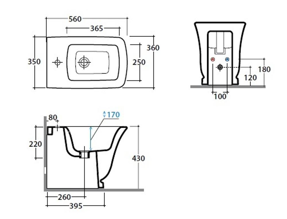 Напольное биде Globo Relais RE009.BI