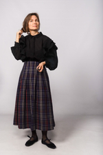 Юбка-колокол, разноцветная клетка