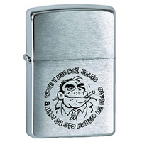 Зажигалка серебристая матовая Zippo Горилла с покрытием Brushed Chrome