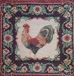 Декоративный гобеленовый чехол для интерьерной подушки Петушок 47*47