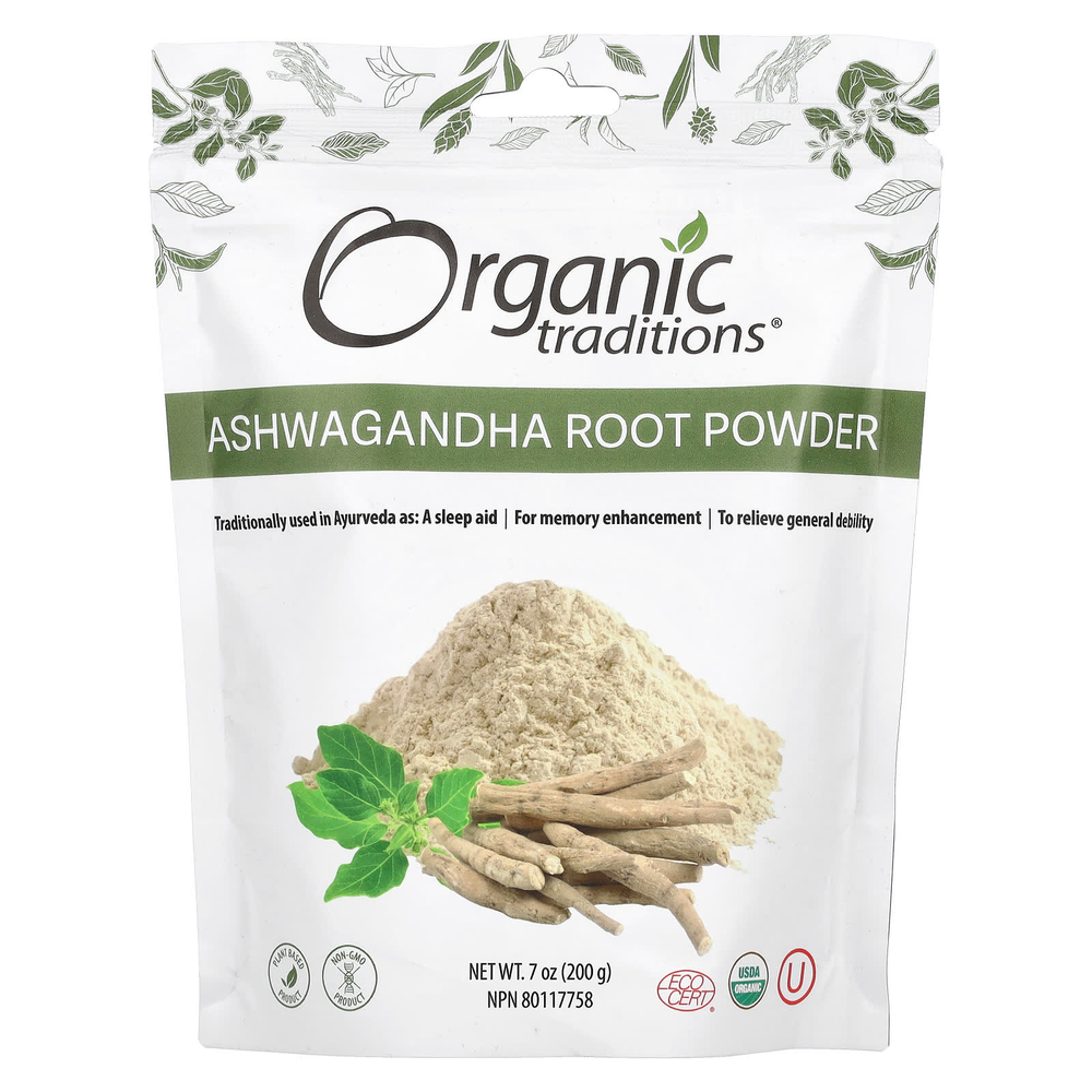 Organic Traditions, Порошок из корня ашваганды, 200 г (7 унций)