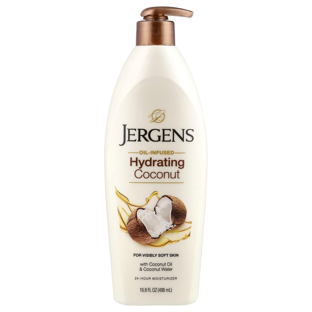 Jergens, Hydrating Coconut, увлажняющий лосьон с маслом кокоса, 496 мл