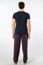 Пижама мужская синий + бордовый мел.клетка