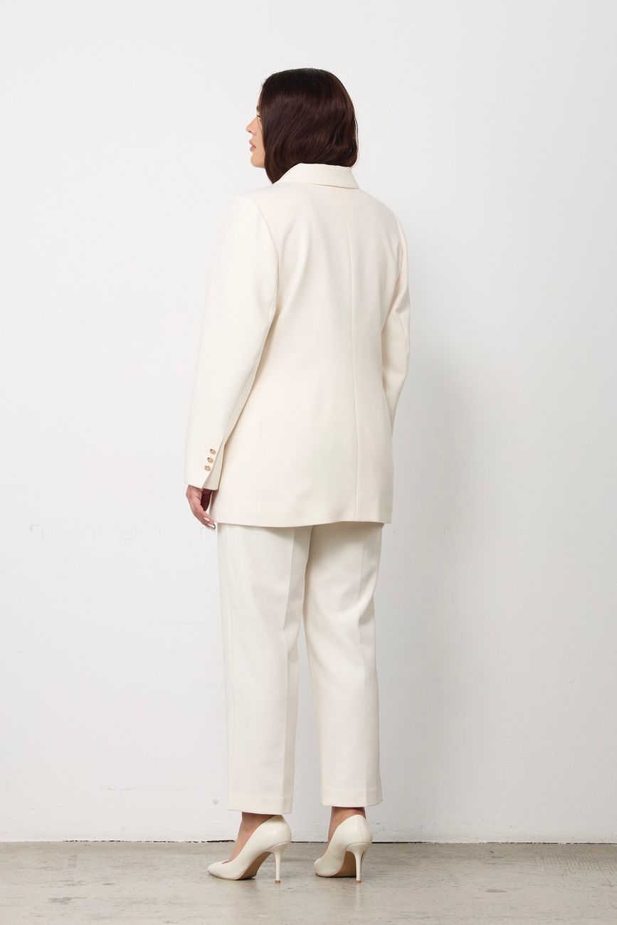 Жакет двубортный, молочный