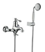 Смеситель для ванны однорычажный латунный GZ77031 с изливом и душем, хром