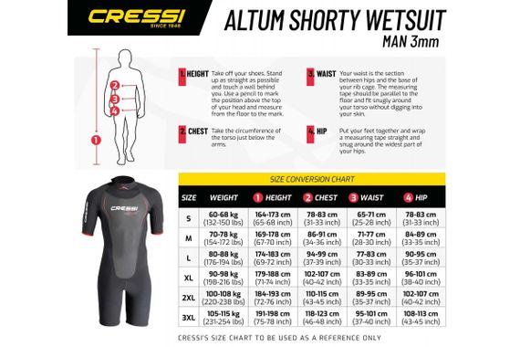 Гидрокостюм Cressi Altum Shorty Man 3 мм