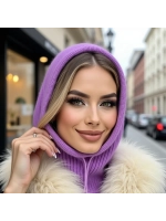 капор зимний и осенний капюшон- снуд вязаный ангора